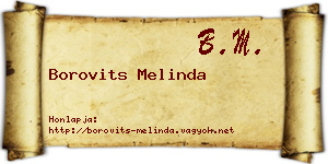 Borovits Melinda névjegykártya