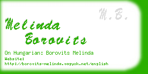 melinda borovits business card